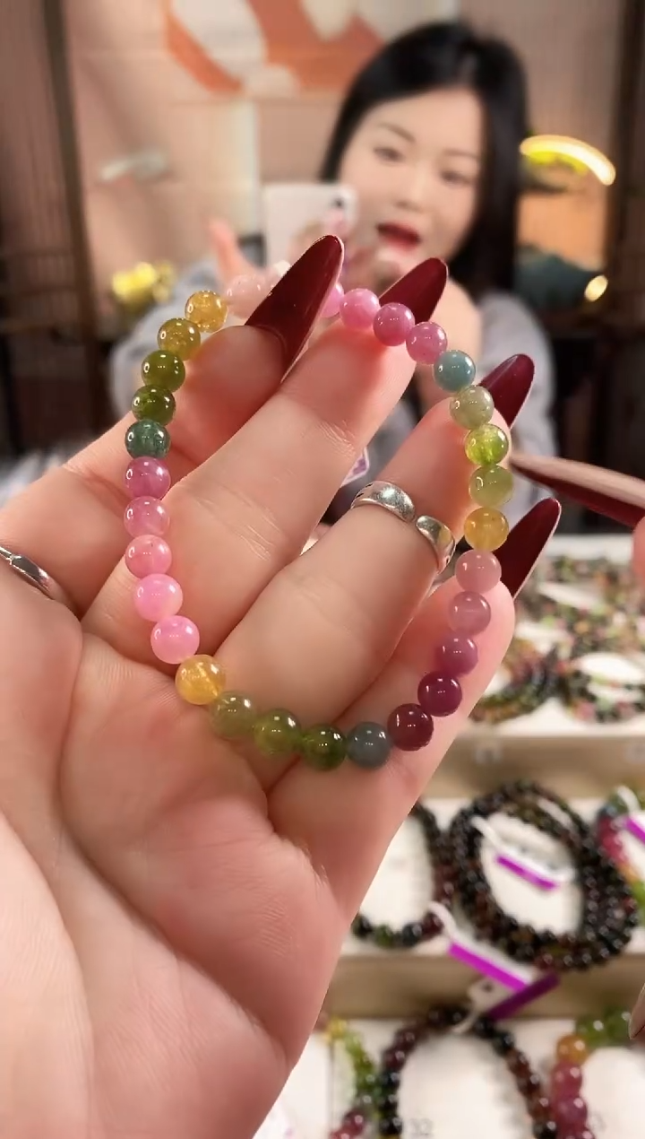 未镶嵌手链碧玺G2043素圈颜色微差