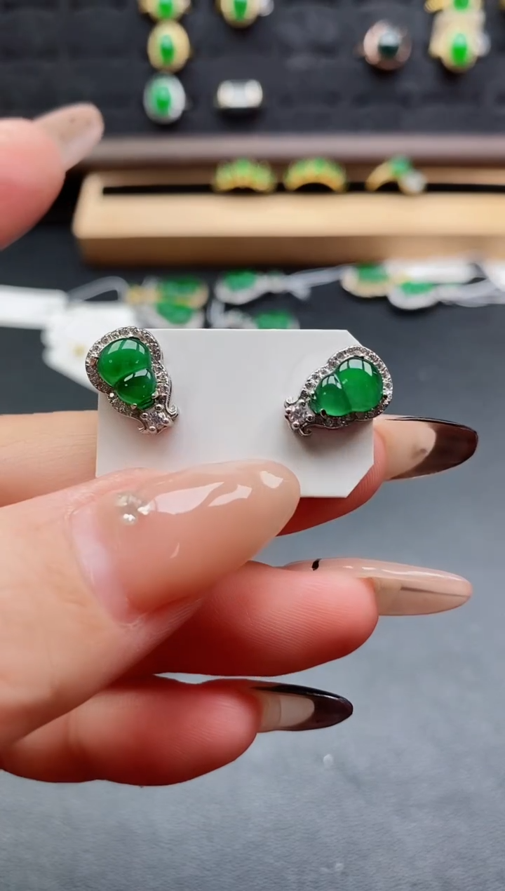 银S925镶嵌戒指翡翠1