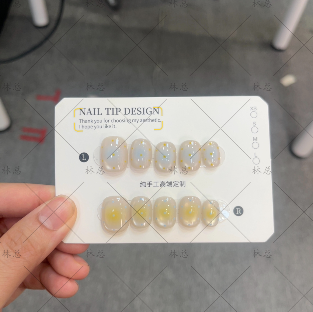 海盐芝士  设计师定制纯手工穿戴甲-可重复使用