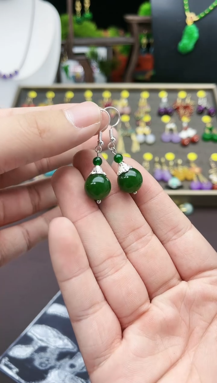 【闪购商品】玛瑙/玉髓耳钉银S925镶嵌733000