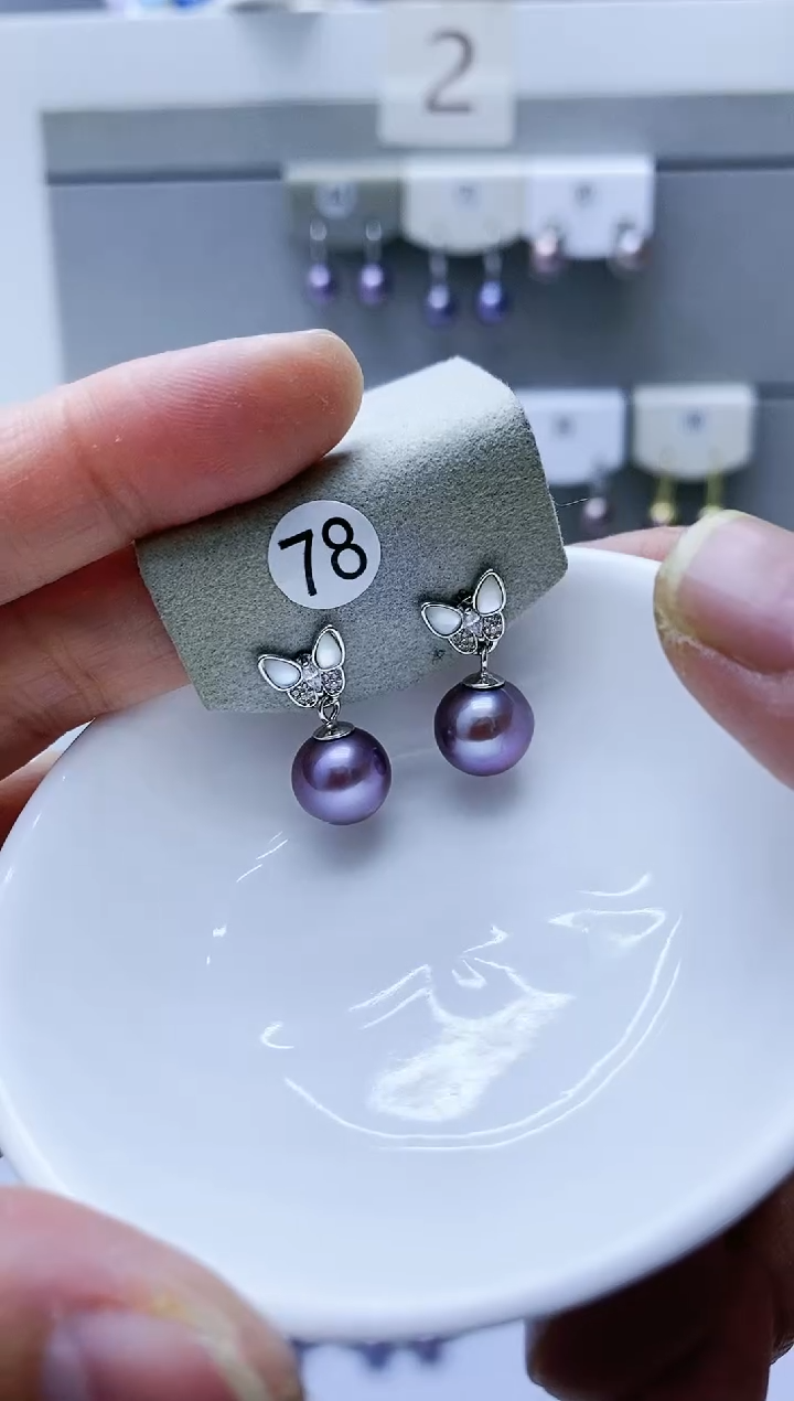 【闪购商品】淡水珍珠耳饰银S925镶嵌78