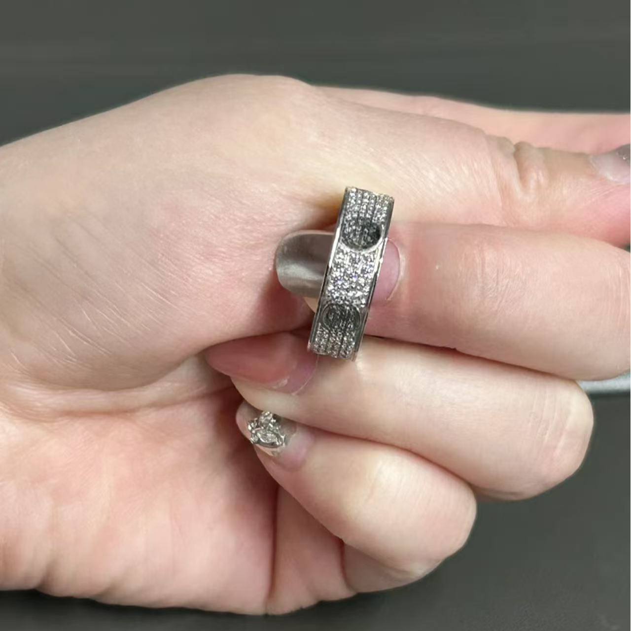 #粉色专享#001 黑丁满天星戒指轻奢简约情侣款