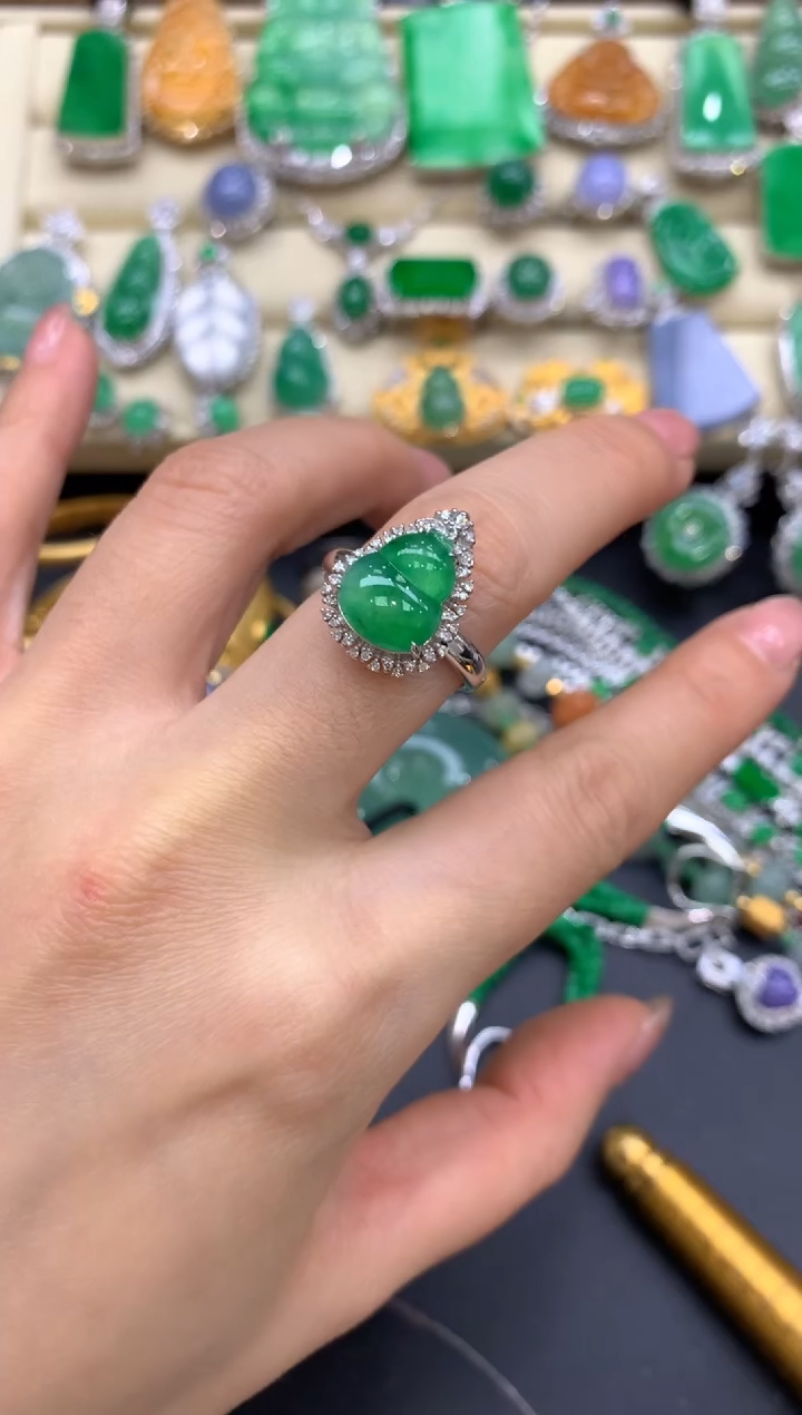 【闪购商品】翡翠戒指18K金镶嵌649-中国好珍宝