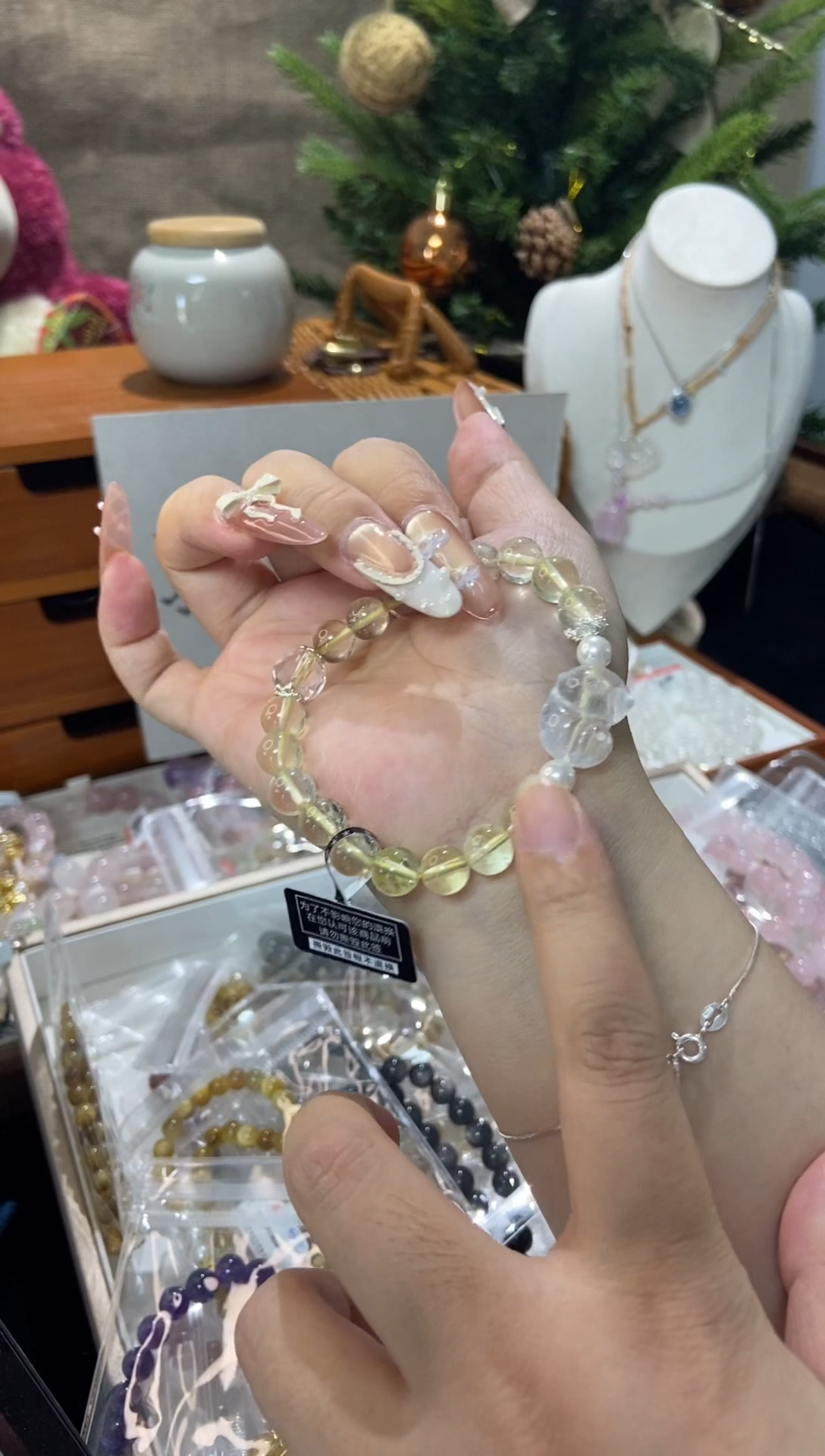 水晶手串未镶嵌孤品捡漏均匀瑕疵介意勿拍