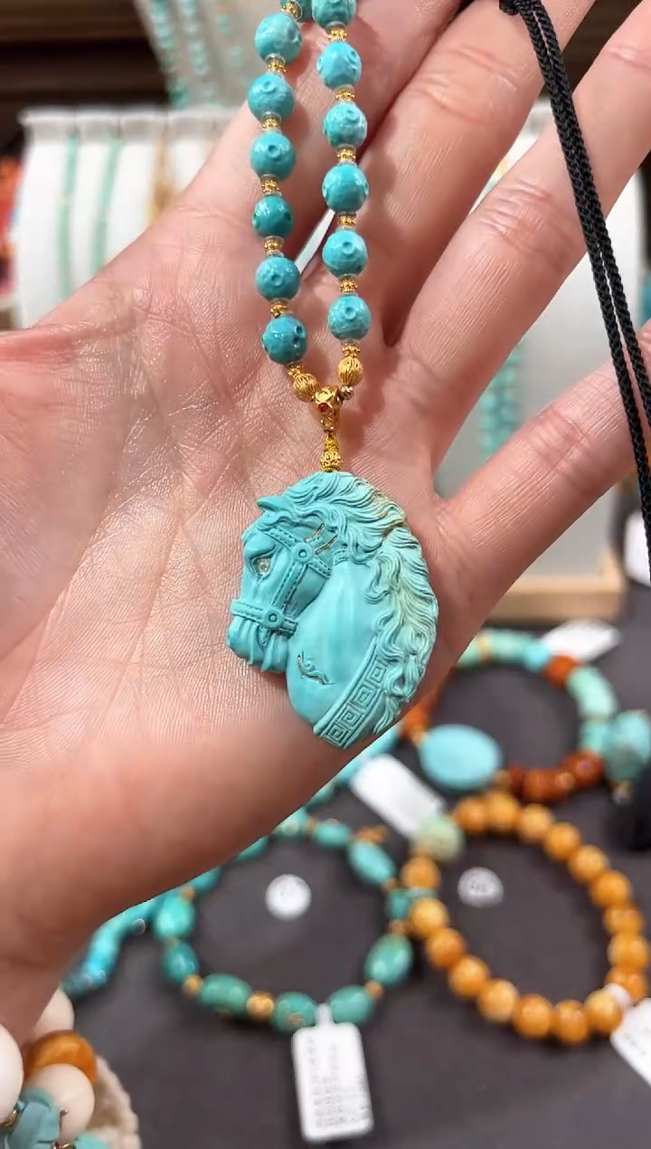 【闪购商品】绿松石颈饰18K金镶嵌绿松石项链