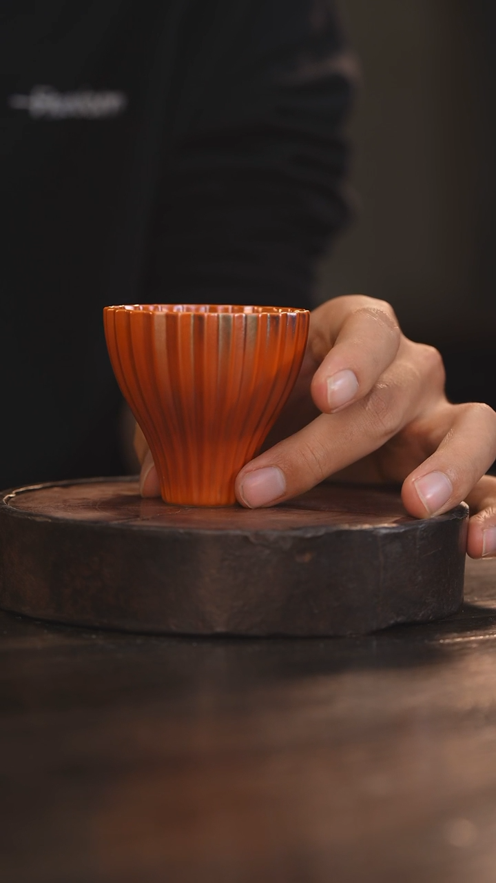 【闪购商品】杯107柴房陶瓷丨金红花神杯