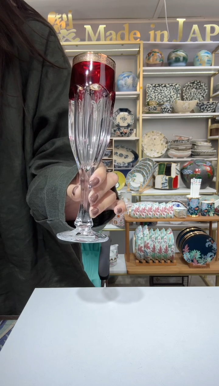 陶瓷描红加金香槟杯150ml一只