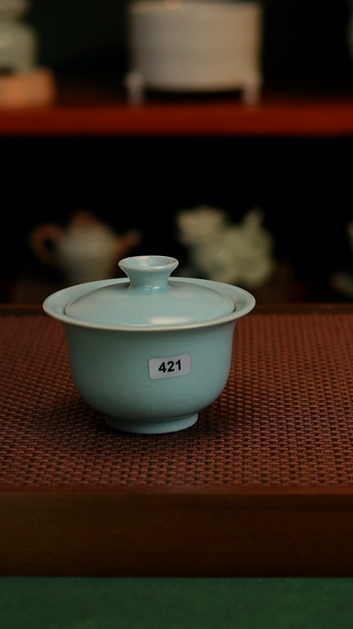 杯仿古釉手工盖碗小县城421
