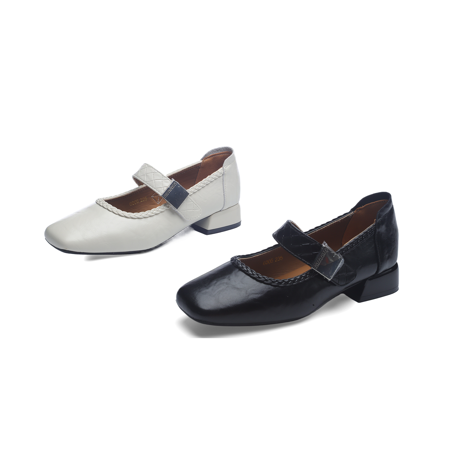 夏季新款防滑粗跟一字式扣带单鞋时尚百搭方头凉鞋 X 检 6605