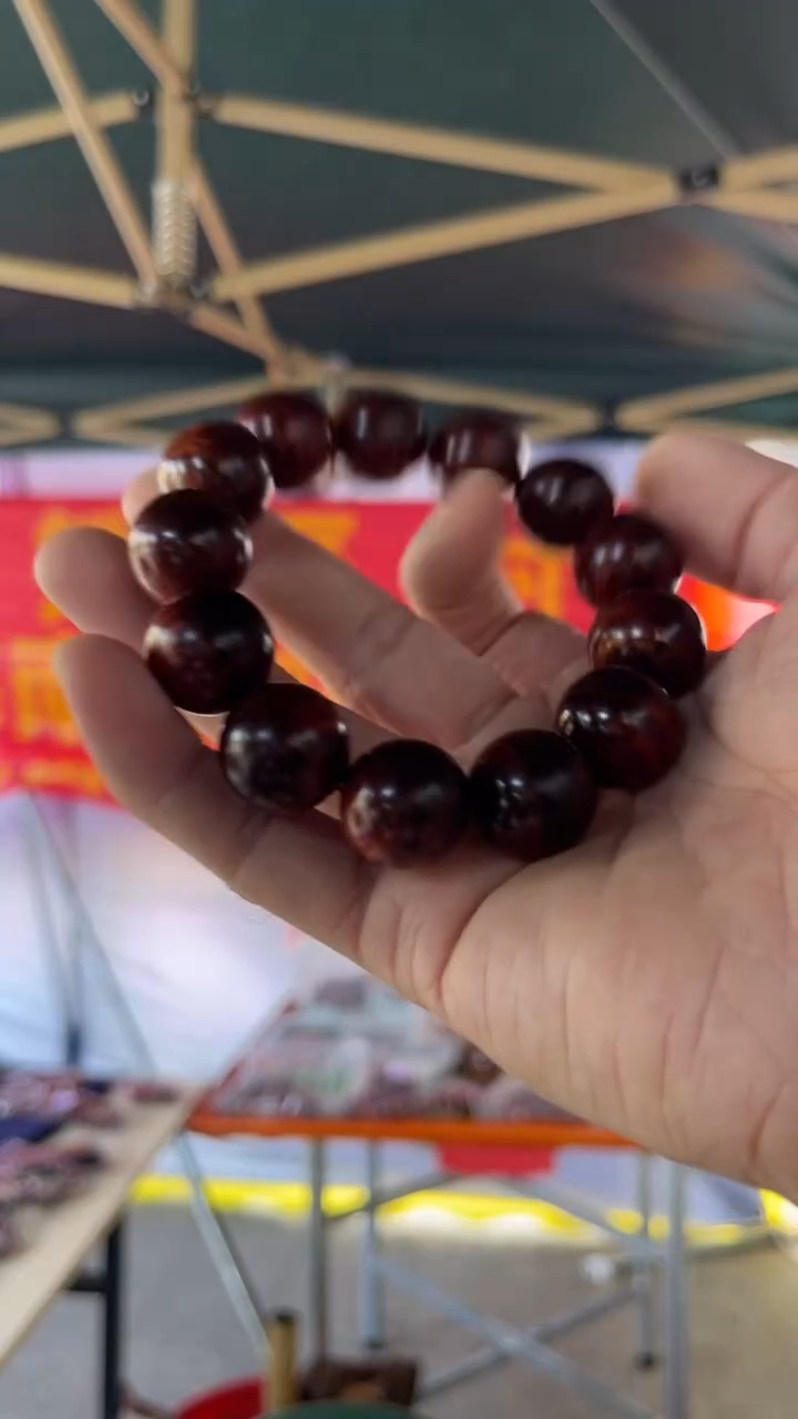 黄花梨/降香黄檀海南黄花梨霸王岭紫油梨1.8手串（268）