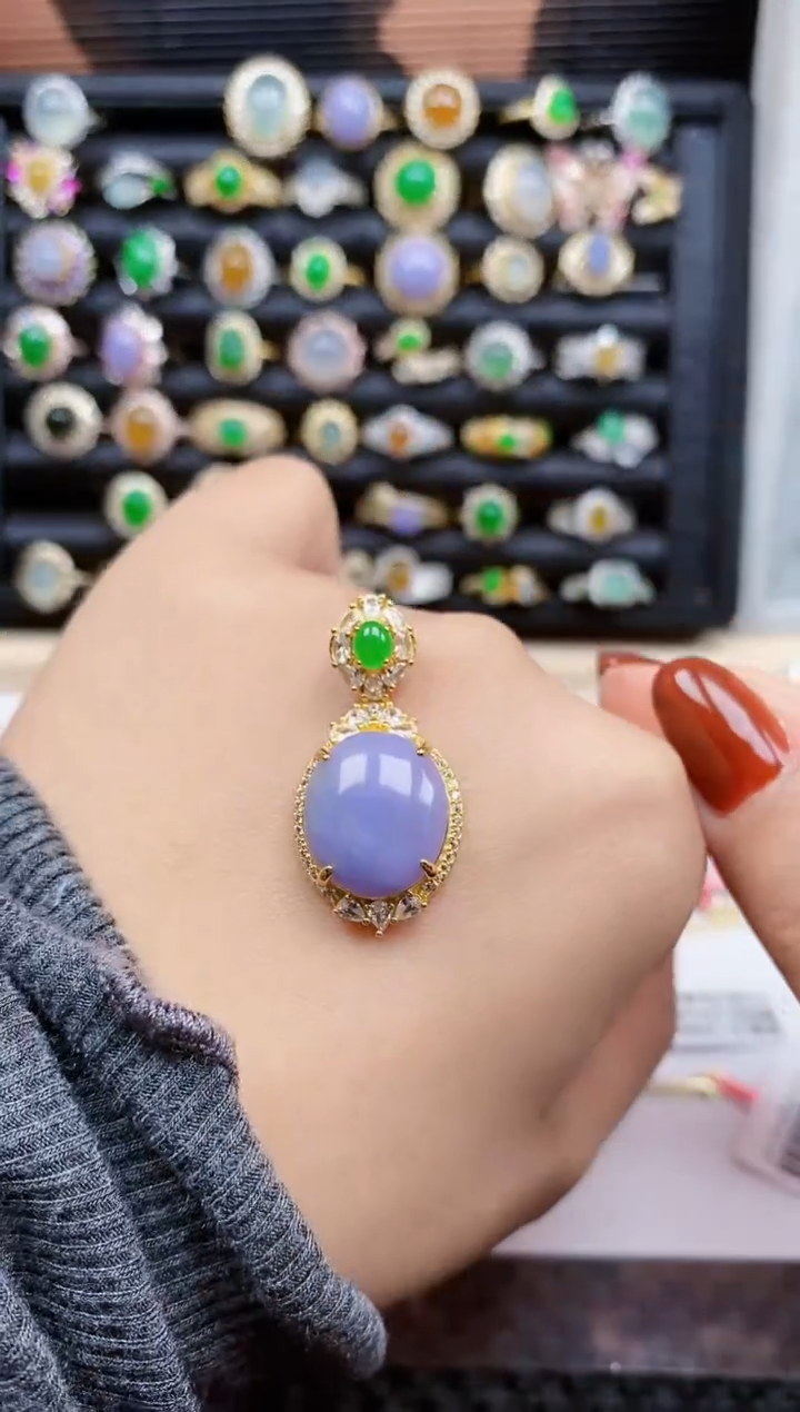 银S925镶嵌戒指翡翠335