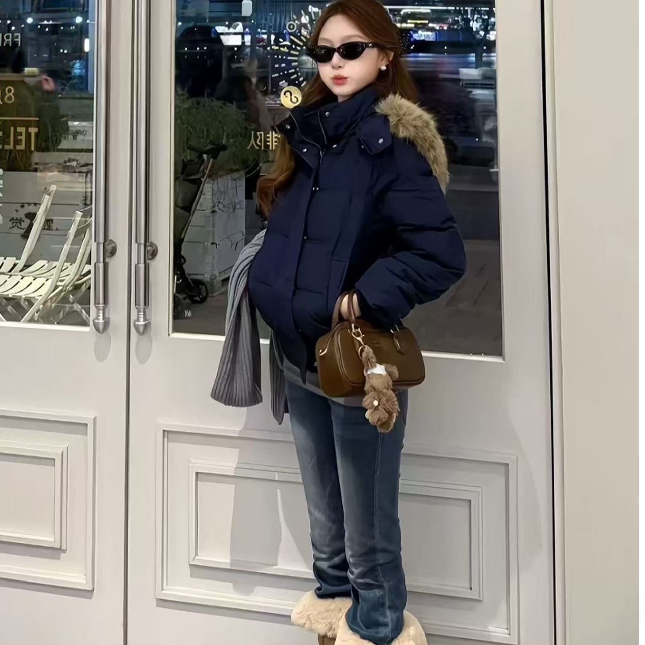 A95新款套毛加厚短款毛领棉服保暖冬季外套Y