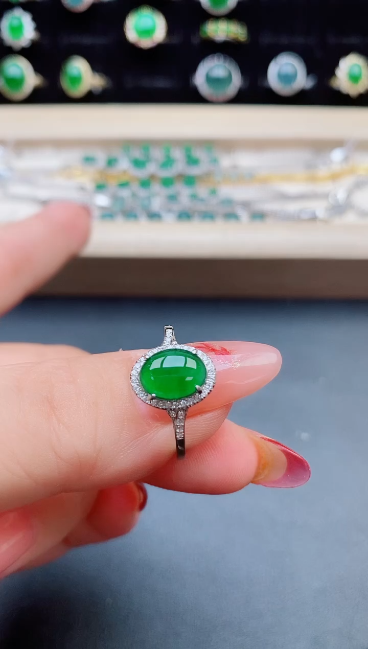 【闪购商品】翡翠戒指银S925镶嵌2132