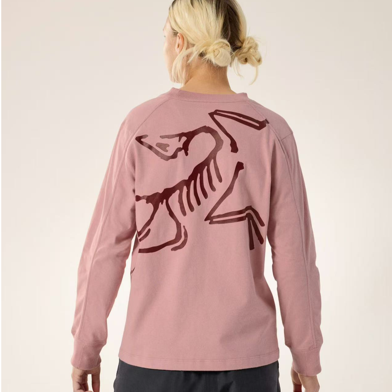 ARC'TERYX/始祖鸟女款KRAGG COTTON 后背大鸟标长袖圆领T恤