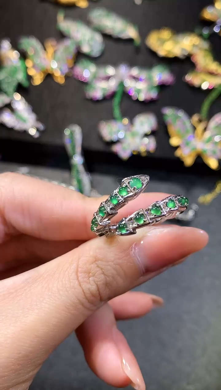 【闪购商品】翡翠戒指银S925镶嵌165-戒指（多样性发货一件