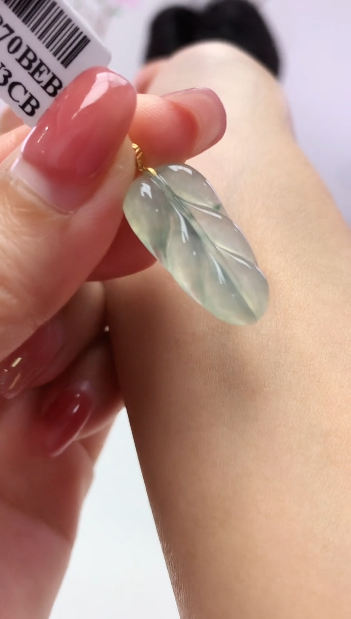 定制翡翠未镶嵌888xm-毛货叶子69赠金扣