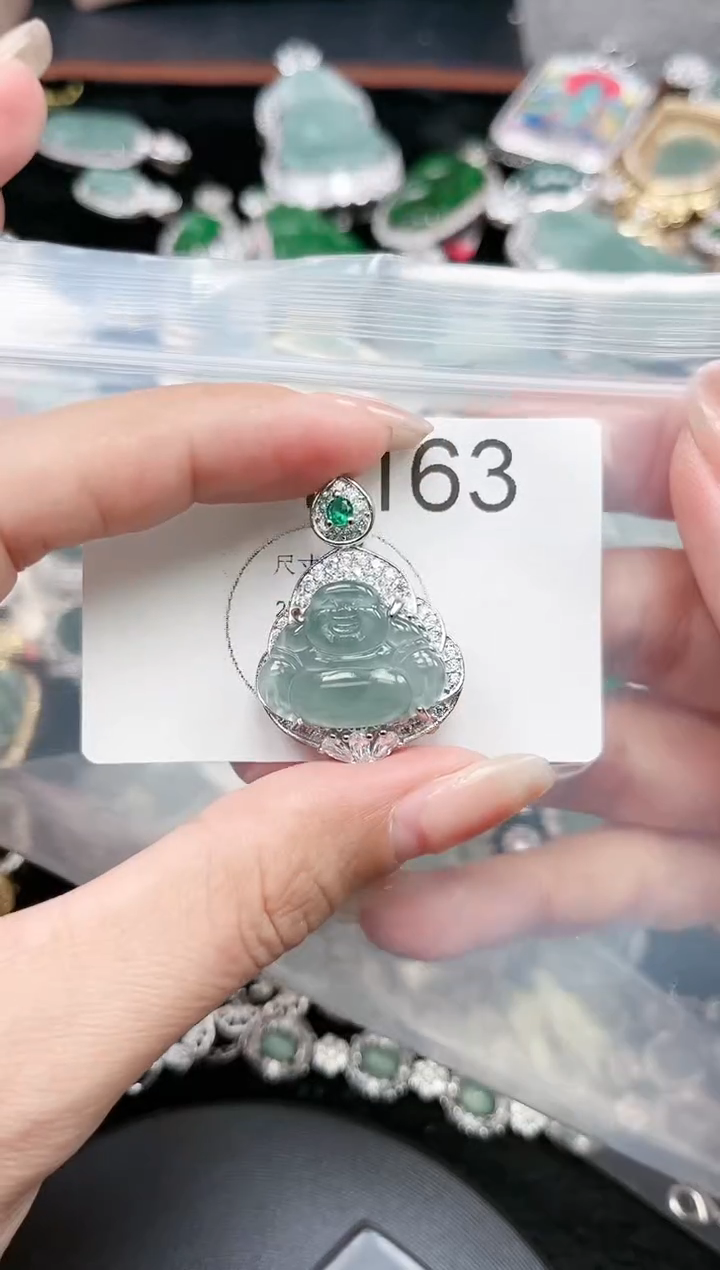 【闪购商品】翡翠颈饰未镶嵌赠皮绳163