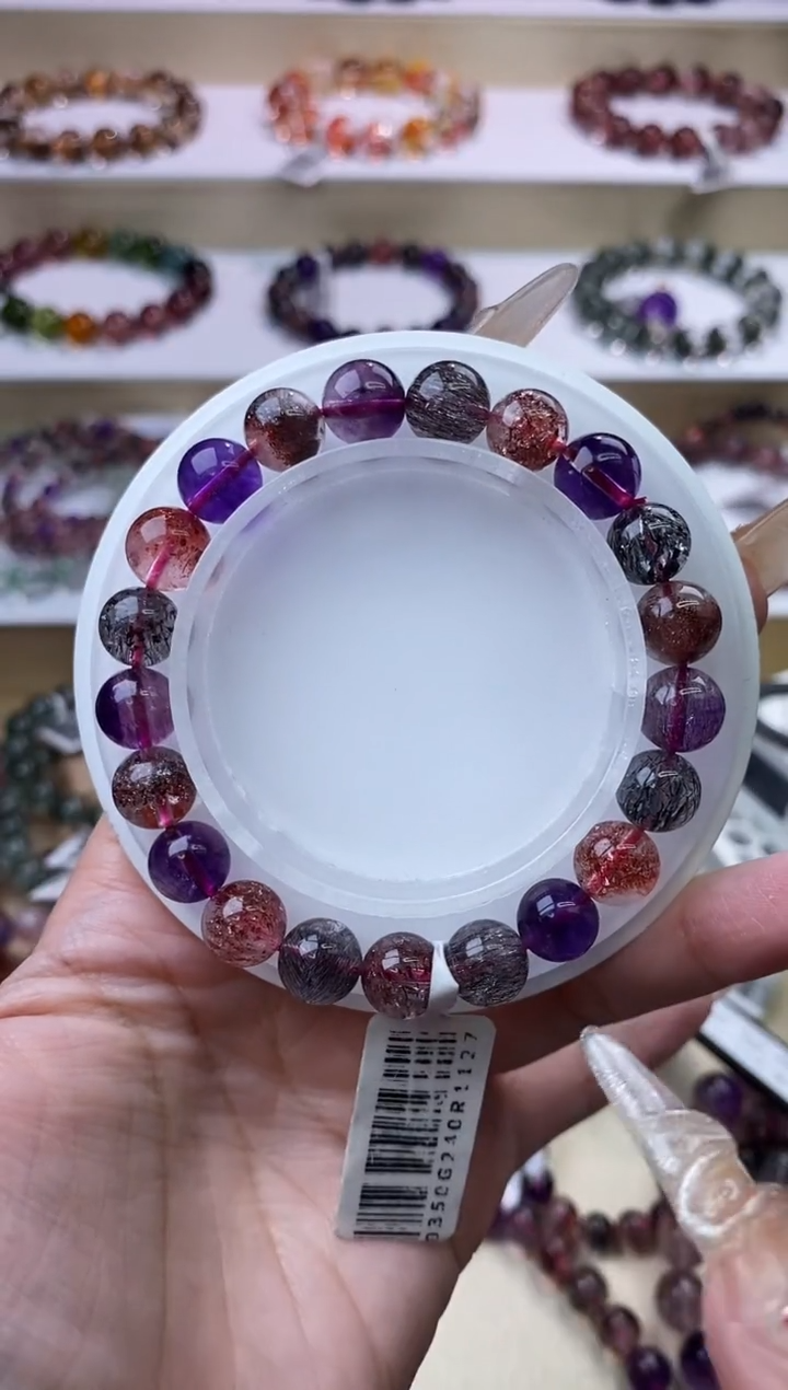 【闪购商品】水晶手链未镶嵌黑加仑超七单圈9m+