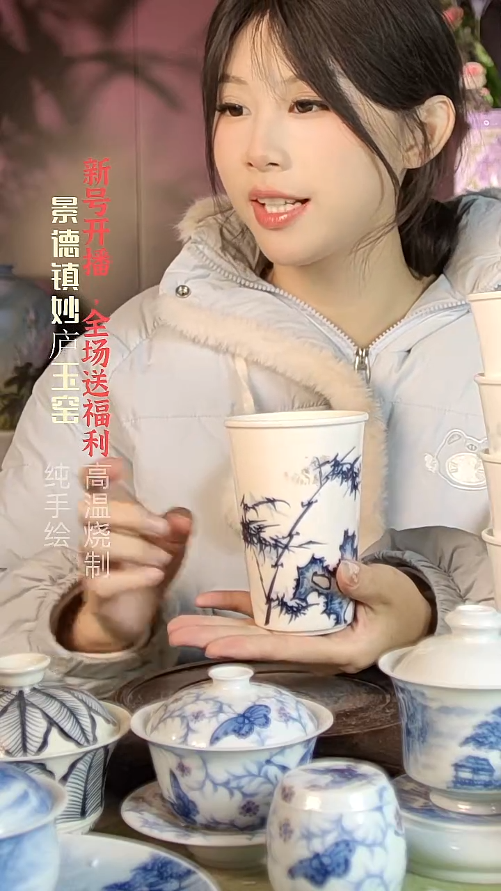 盘陶青**柠妙庐玉窑可乐杯微瑕