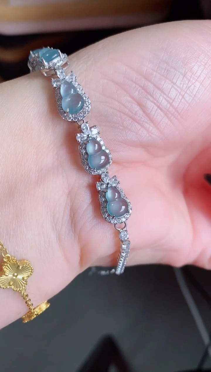 银S925镶嵌戒指翡翠1