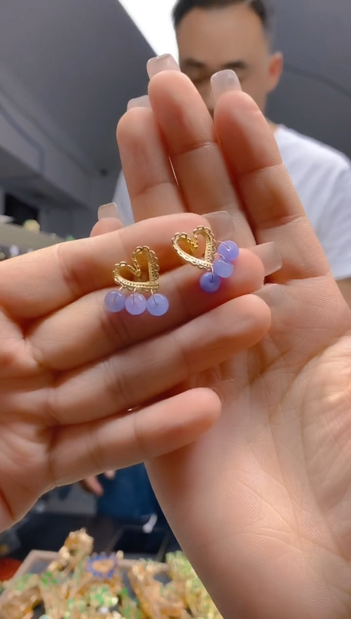 【闪购商品】翡翠耳饰合金460翡翠耳钉