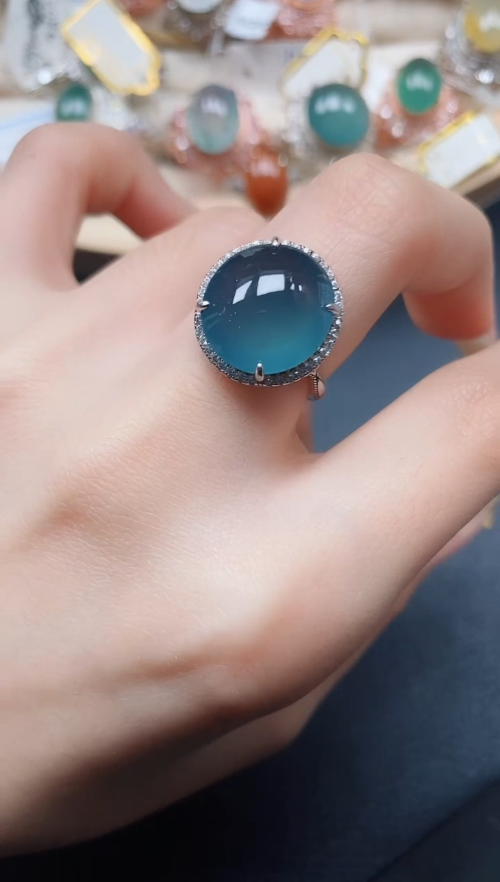 【闪购商品】翡翠戒指银S925镶嵌翡翠