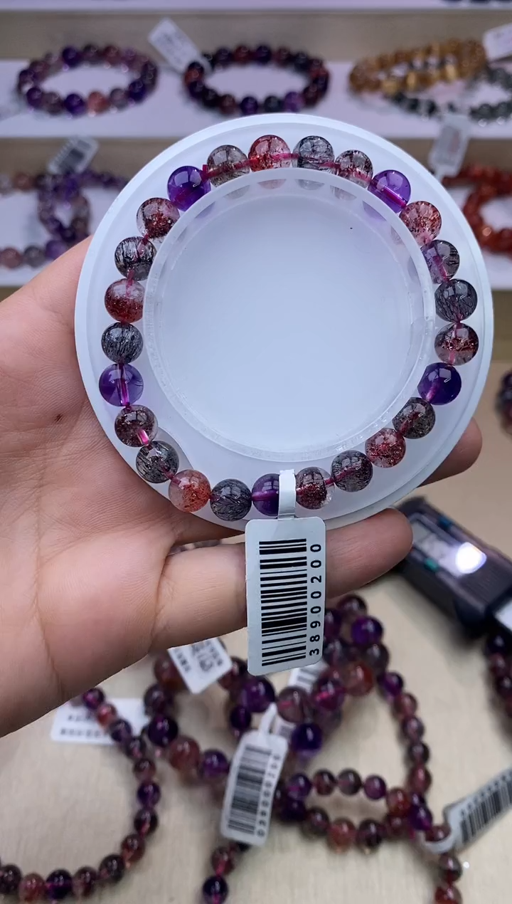 水晶手链未镶嵌黑加仑超七单圈7m+