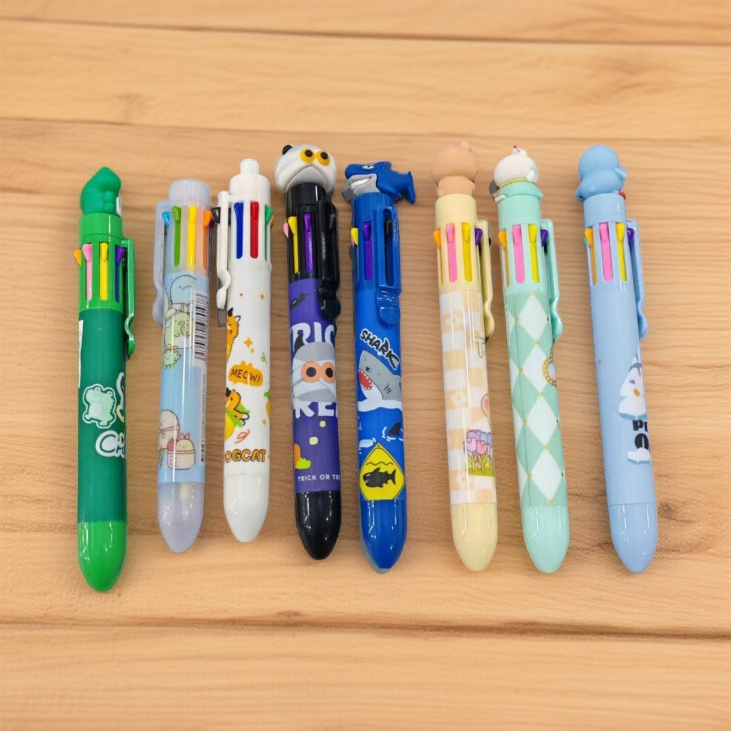 按压式卡通超萌可爱多色笔