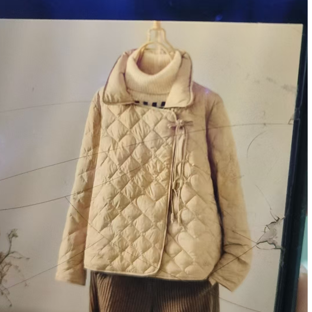 卡其色菱形国风百搭超保暖YY服外套