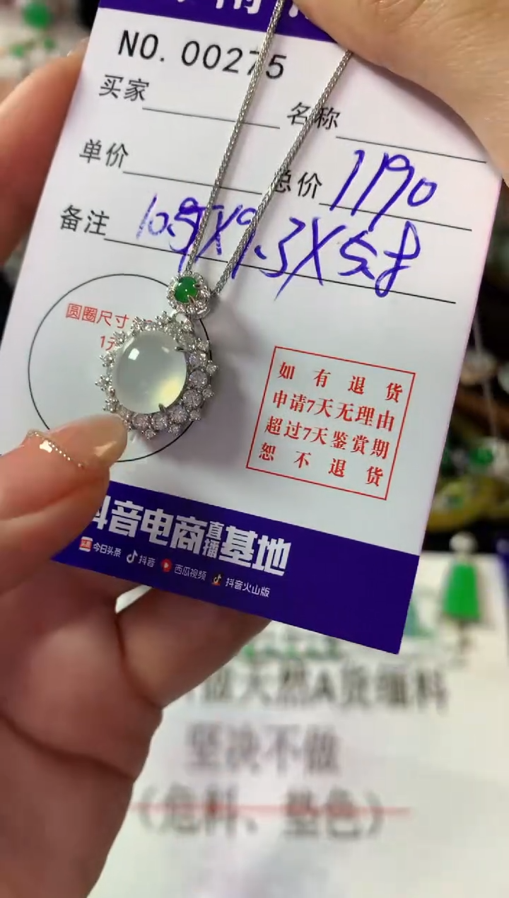 颈饰银S925镶嵌翡翠翡翠