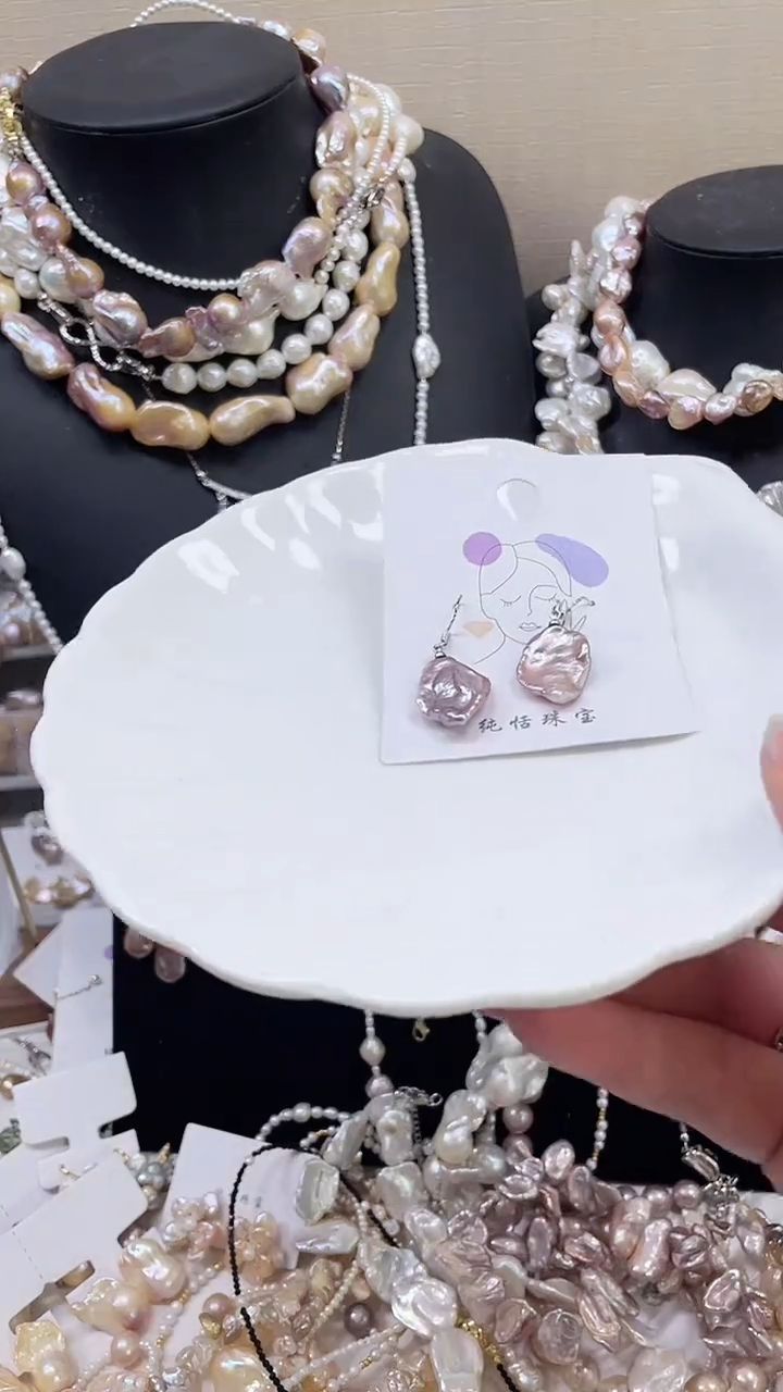 未镶嵌耳饰淡水珍珠【纯恬饰品】