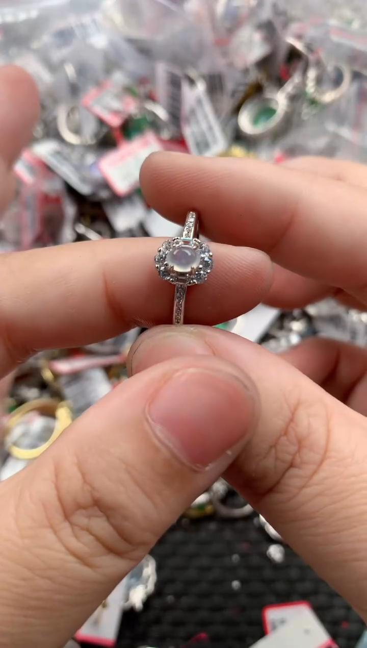 银S925镶嵌戒指翡翠333   1