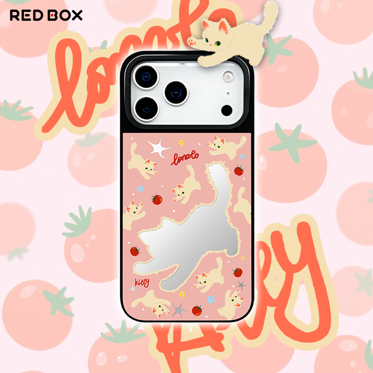 REDBOX ”番茄小甜猫”系列iPhone17原创磁吸手机壳（镜面）