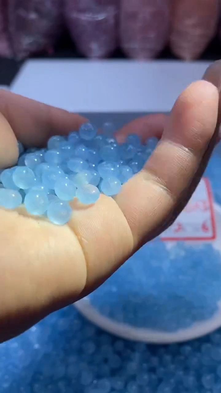 颈饰未镶嵌石英质玉W1910海蓝算盘6*4MM*30颗