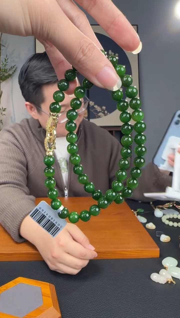 颈饰未镶嵌和田玉碧玉妈妈链卡8