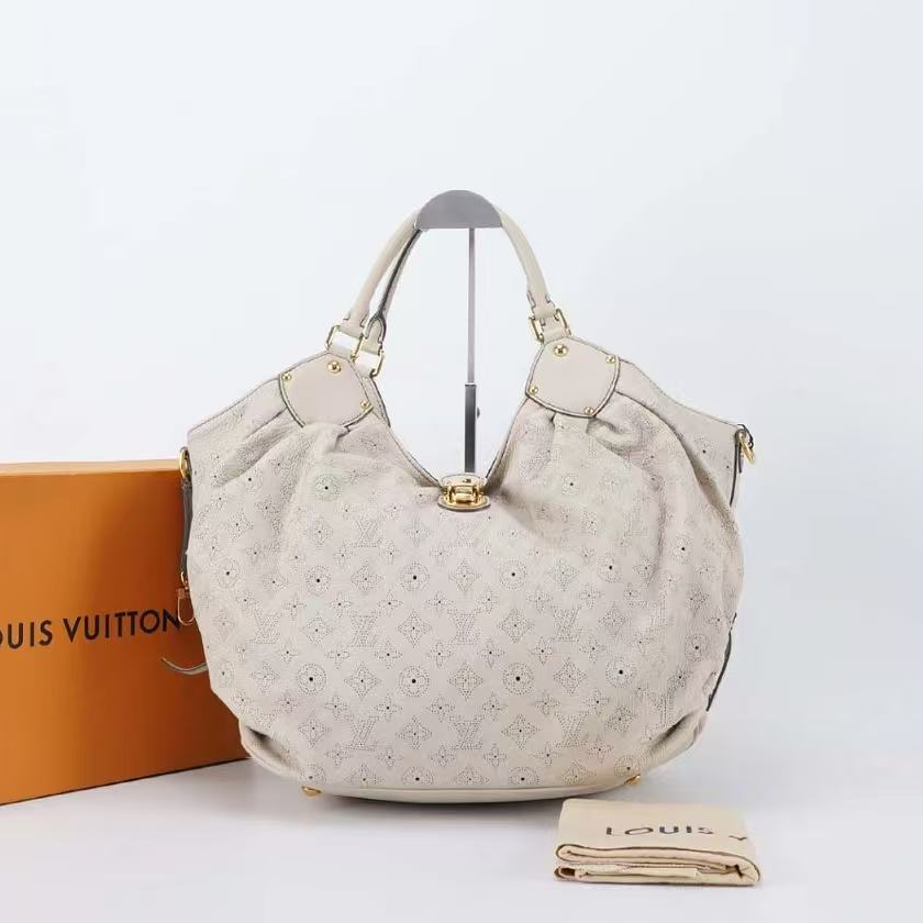 95新 LouisVuitton/路易威登 米白色月光女神腋下托特包
