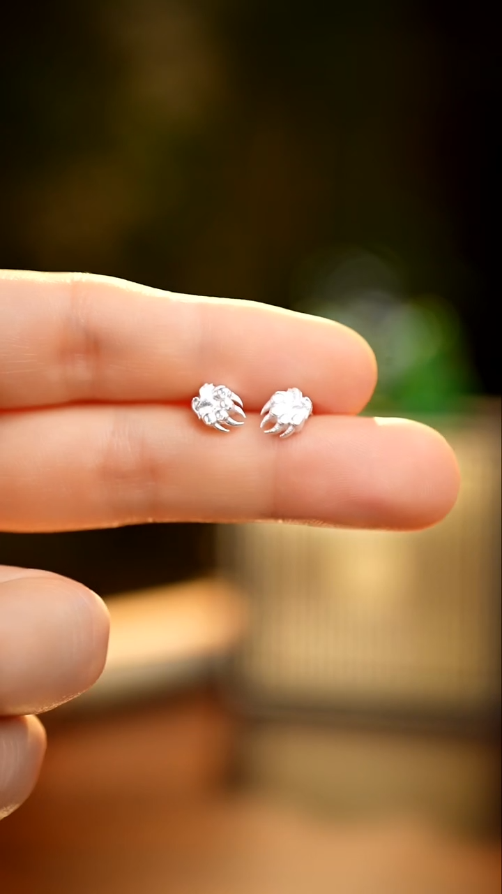 刺绣私人定制苗族手工虎爪耳钉