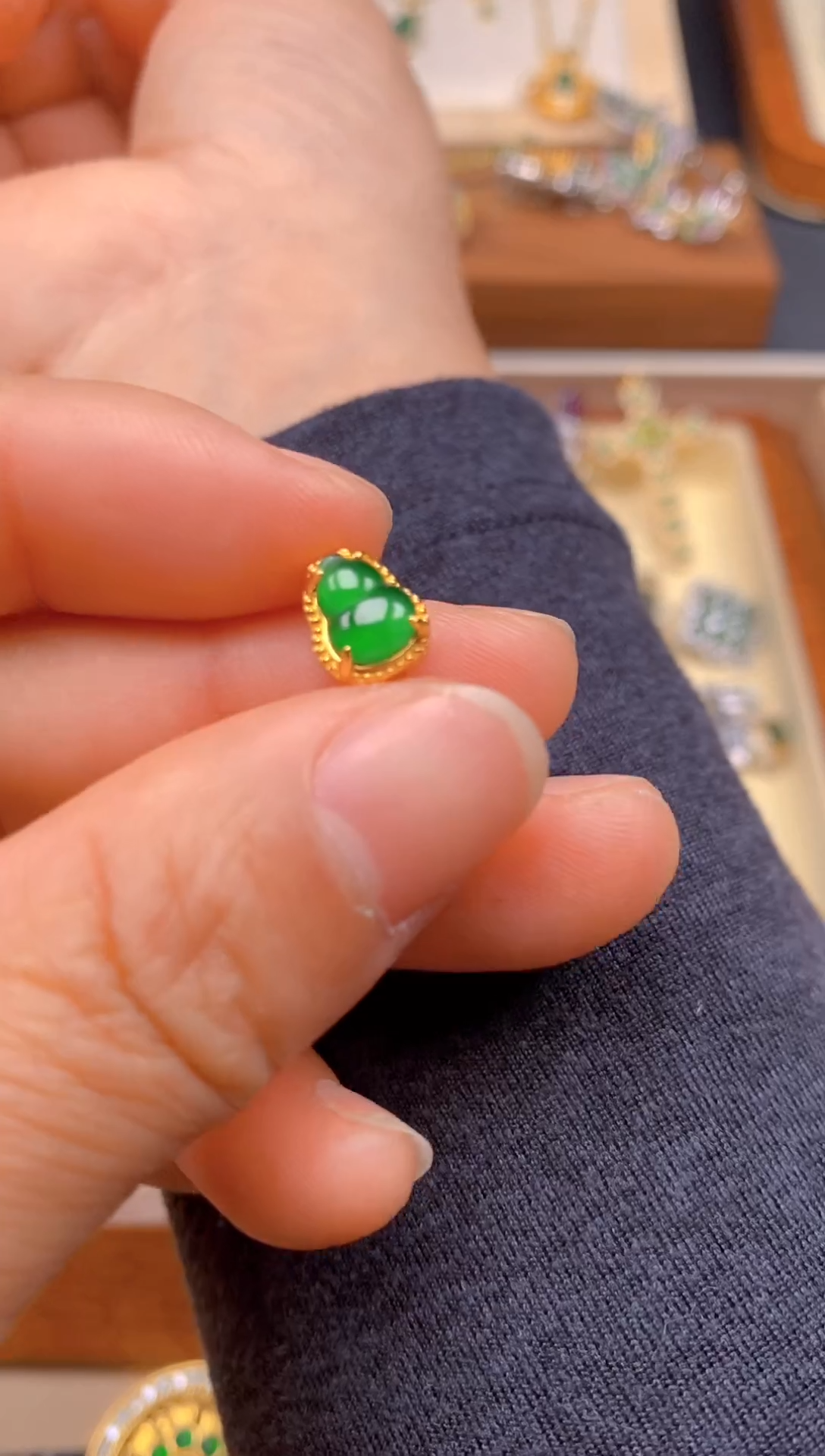 【闪购商品】翡翠吊坠(不含链)银S925镶嵌葫芦潘多拉
