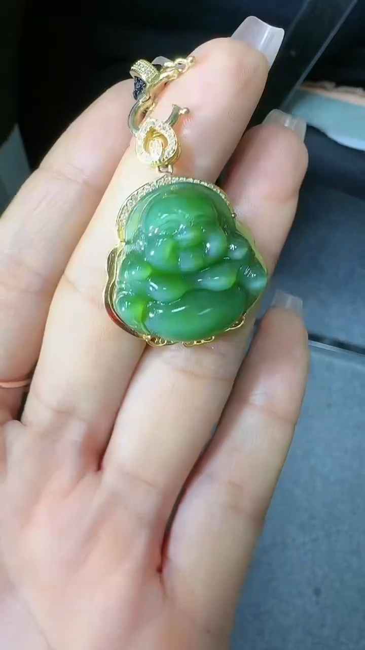 和田玉银S925镶嵌挂件1