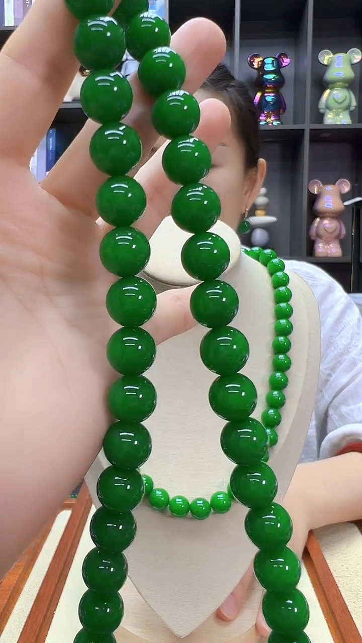 翡翠14K金镶嵌颈饰丹丹diy劲饰12mm项链