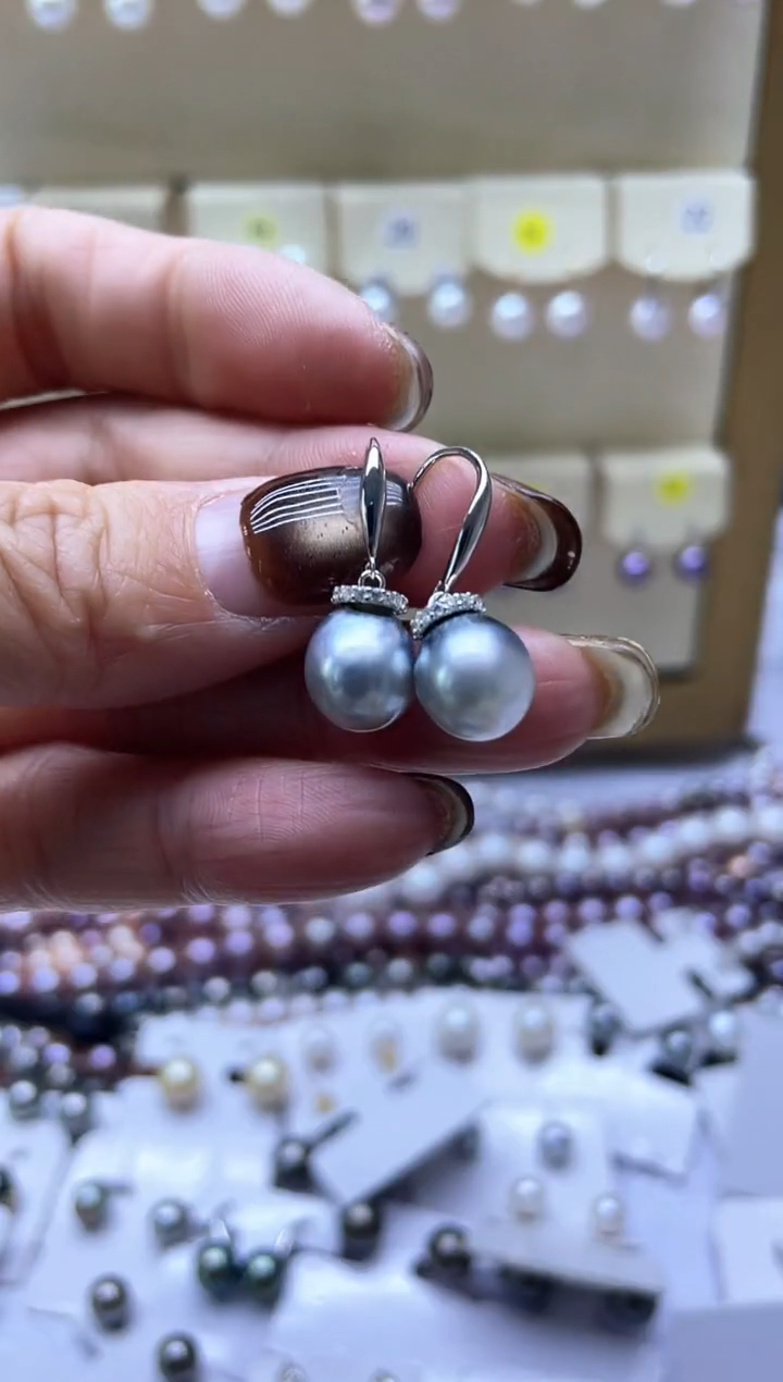 【闪购商品】海水珍珠耳饰银S925镶嵌2