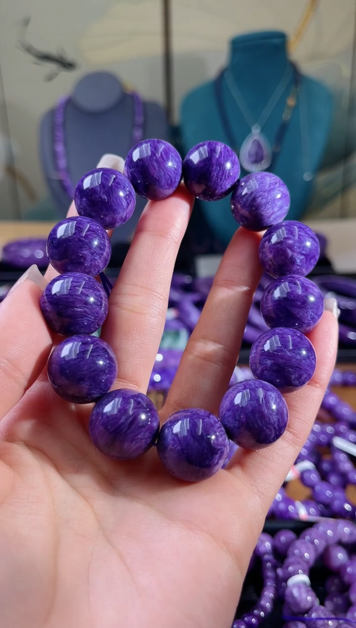 【闪购商品】查罗石（紫龙晶）手串未镶嵌18mm