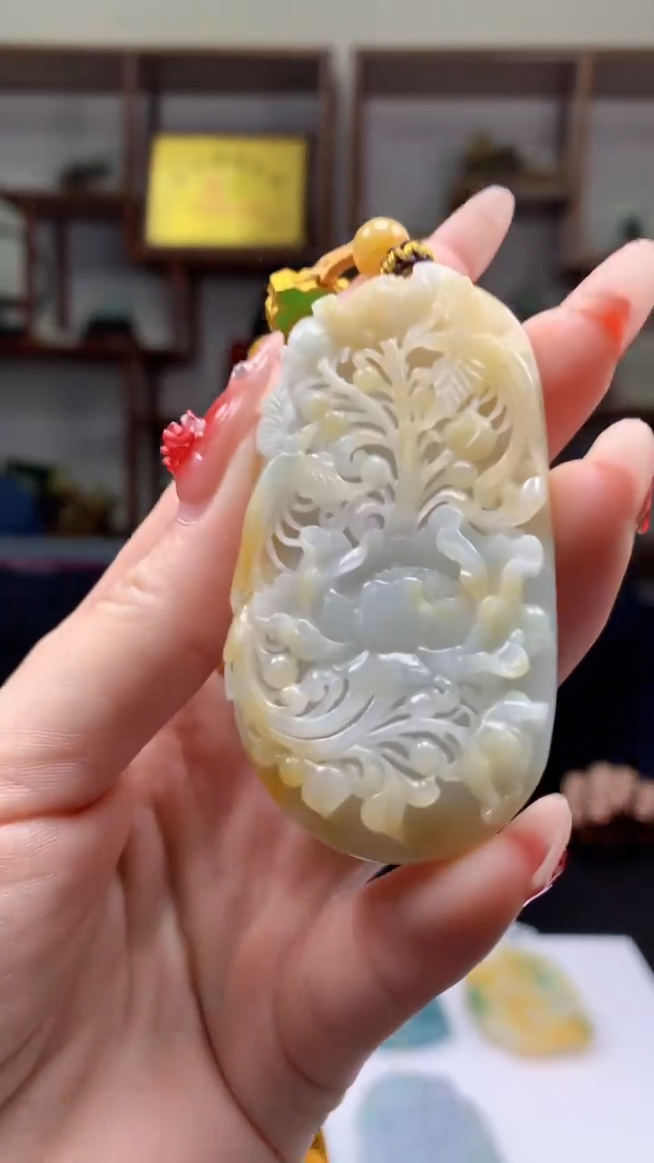 【闪购商品】定制翡翠未镶嵌1071ry-毛货挂件29