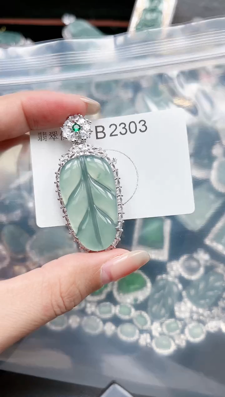 【闪购商品】翡翠颈饰未镶嵌赠皮绳2303