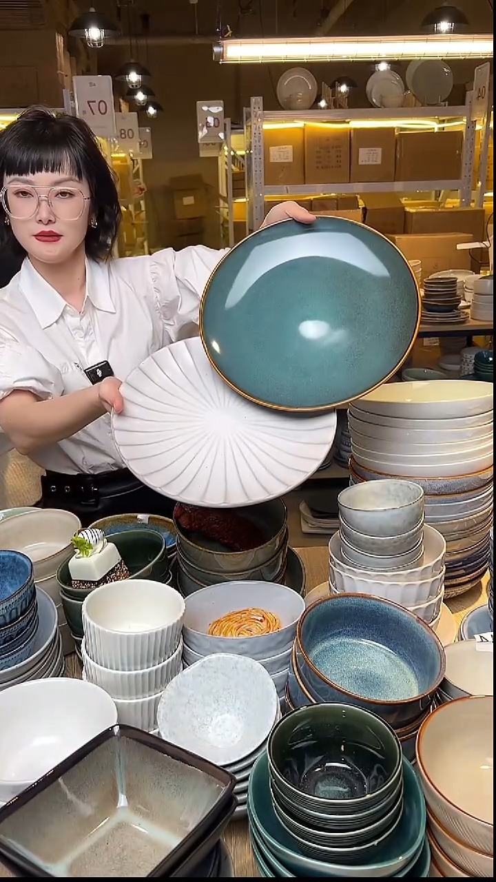 瓷25外贸尾货窑变釉下彩默认微瑕