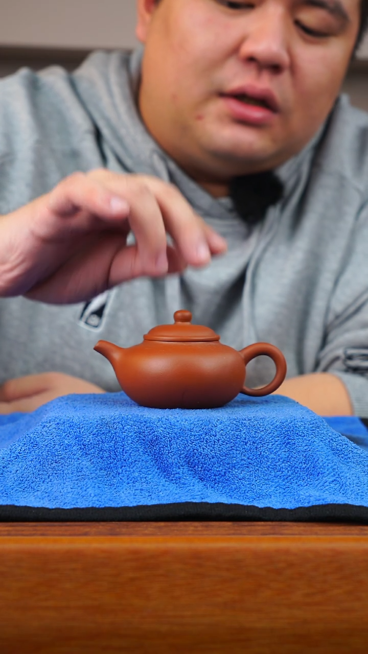 茶壶紫砂红泥眠龙水平壶