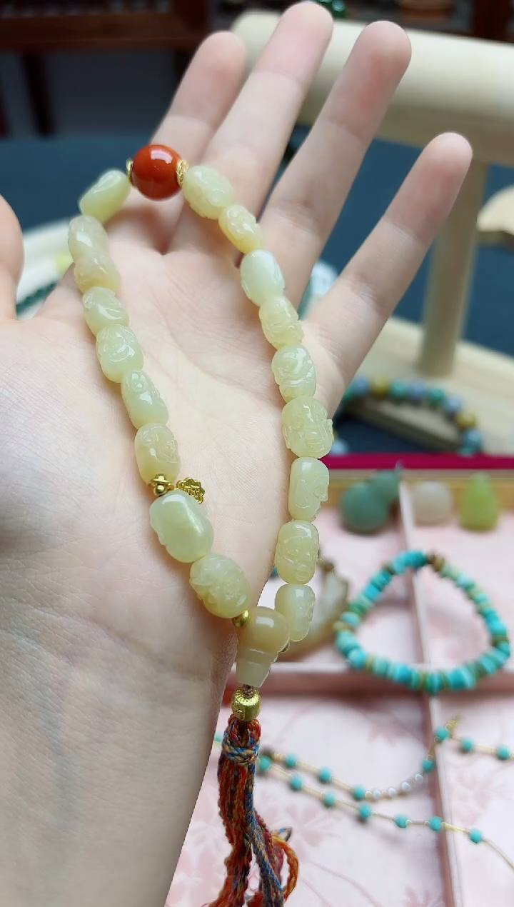 和田玉未镶嵌把件和田玉十八罗汉手持*1 HX