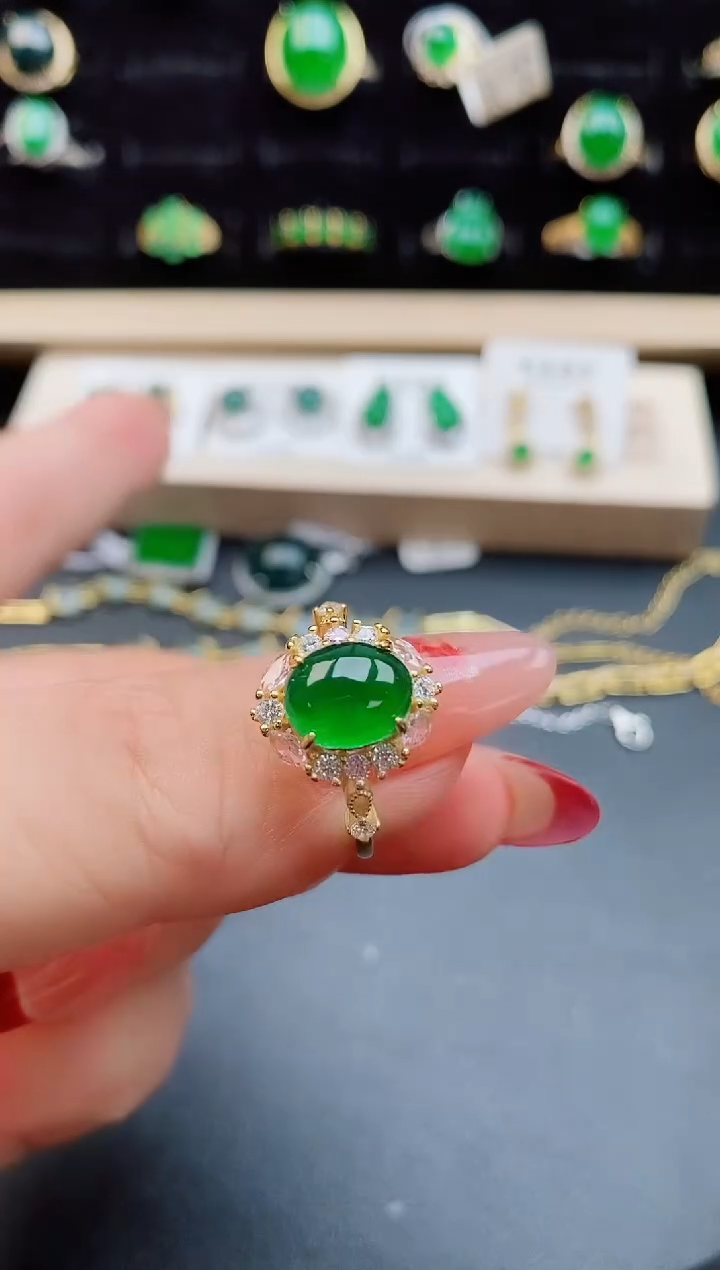 【闪购商品】翡翠戒指银S925镶嵌5080550