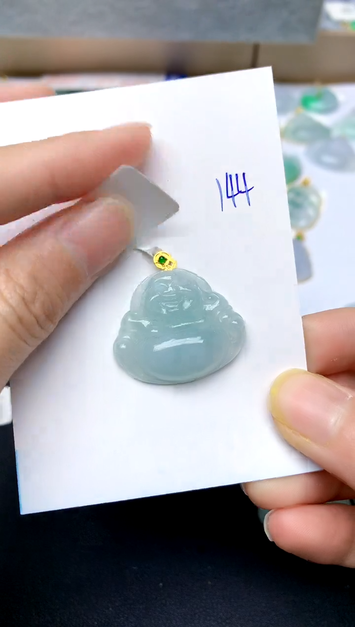 【闪购商品】翡翠颈饰18K金镶嵌144天然A货翡翠