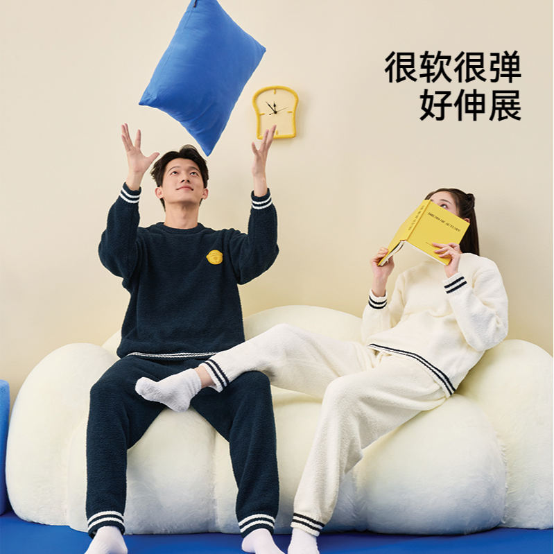 猫人哆啦A梦男女款暖绒绒家居服秋冬睡衣可外穿套装